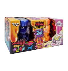 Вязкая масса "2 в 1 "Mega Stretch Slime" и "Fluffy Slime" FLS-03-01U укр Сине-оранжевый