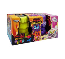 В'язка маса "2 в 1 "Mega Stretch Slime" та "Fluffy Slime" FLS-03-01U укр Жовто-фіолетовий