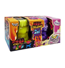 В'язка маса "2 в 1 "Mega Stretch Slime" та "Fluffy Slime" FLS-03-01U укр Жовто-фіолетовий