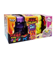 В'язка маса "2 в 1 "Mega Stretch Slime" та "Fluffy Slime" FLS-03-01U укр Фіолетово-жовтий