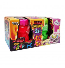 Вязкая масса "2 в 1 "Mega Stretch Slime" и "Fluffy Slime" FLS-03-01U укр Розово-зеленый