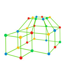 Детский конструктор-палатка "Build your own den" 2020-36A трубки и шарики