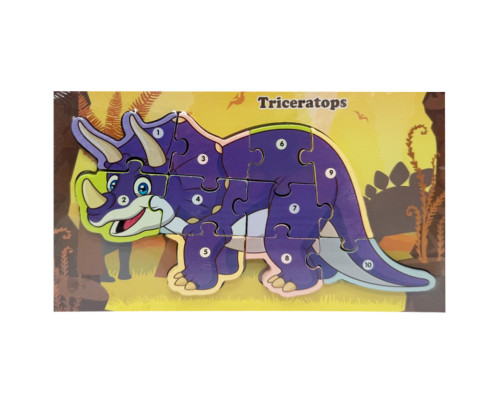 Дерев'яний пазл-вкладиш "Triceratops" MD 1924-9, 10 елементів