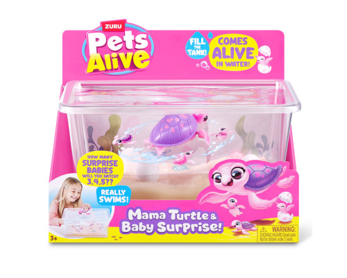 Інтерактивний ігровий набір Мама черепаха із сюрпризом Pets & Robo Alive 9560 "Mama & Baby Surprise"