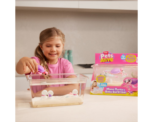 Інтерактивний ігровий набір Мама черепаха із сюрпризом Pets & Robo Alive 9560 "Mama & Baby Surprise"
