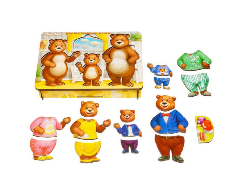 Настольная игра "Одень мишек" Ubumblebees (ПСД192) PSD192 деревянная