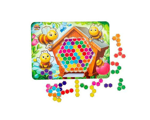 Деревянный пазл-вкладыш "Веселые пчелки" Ubumblebees (ПСД165) PSD165 сортер-тетрис
