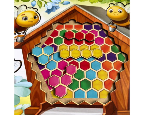 Деревянный пазл-вкладыш "Веселые пчелки" Ubumblebees (ПСД165) PSD165 сортер-тетрис