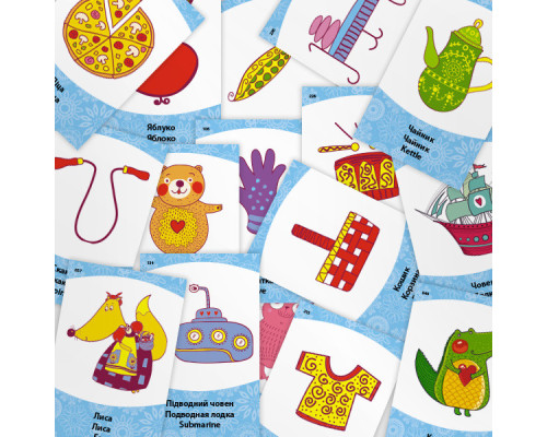 Настільна гра Поясни слово. Що до чого? Arial 911289 укр. мовою