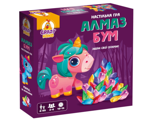 Игра настольная развлекательная "Алмаз бум" Единорожка VT8055-31, 2-4 игрока