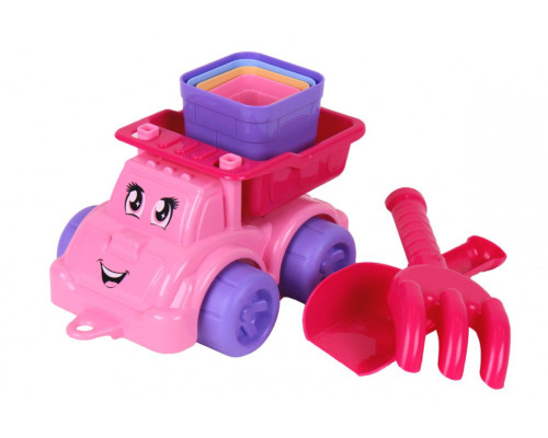 Машинка Набір для гри з піском ТехноК 7051TXK  Рожевий