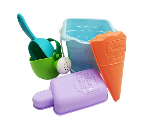 Набір для пісочниці HG-153 відерце, лопатка, лійка, формочки 2 шт Синій