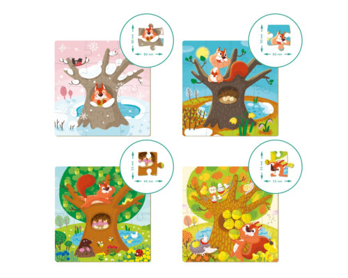 Дитячий набір пазлів "Пори року" DoDo 300125, 4 в 1