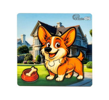 Дерев'яний пазл-вкладиш "Веселий песик" Puz-88753 А6, 4 елементи