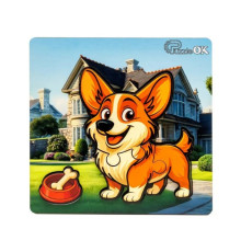 Деревянный пазл-вкладыш "Веселая собачка" Puz-88753 А6, 4 элемента