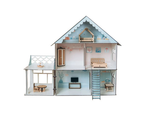 Детский деревянный домик для кукол Морская вилла TG300756080, 75х60х80 см