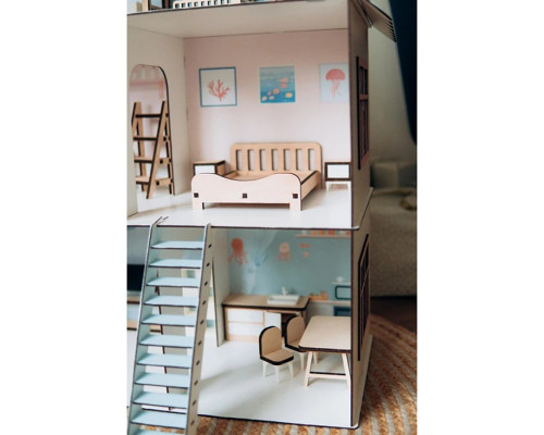 Детский деревянный домик для кукол Морская вилла TG300756080, 75х60х80 см