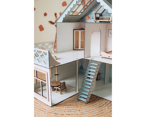 Детский деревянный домик для кукол Морская вилла TG300756080, 75х60х80 см