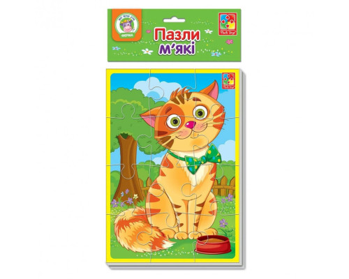 Детские мягкие пазлы "Котик и песик" VT1103-43 формата А5