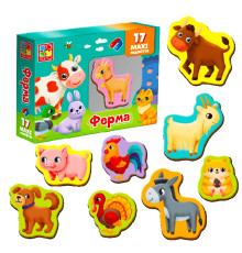 Набір магнітів MAXI "Ферма" Vladi Toys VT3106-24, 17 шт