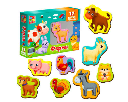 Набір магнітів MAXI "Ферма" Vladi Toys VT3106-24, 17 шт