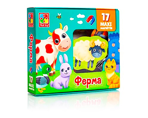 Набір магнітів MAXI "Ферма" Vladi Toys VT3106-24, 17 шт