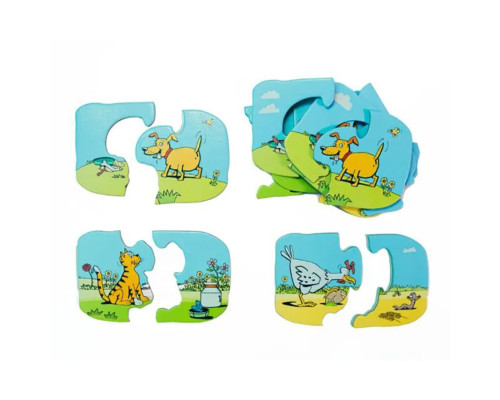 Пазли для малюків "Песик, котик, курочка" 960247 (190001-UA) 18 елементів