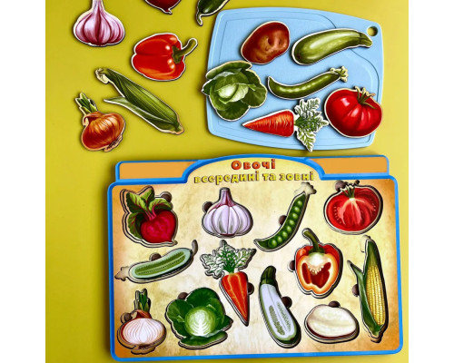 Деревянный пазл-вкладыш "Овощи снаружи и внутри" Ubumblebees (ПСД194) PSD194