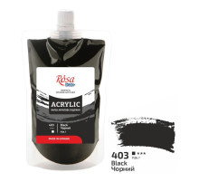 Краска акриловая художественная эластичная "Черная" 403, 200 мл