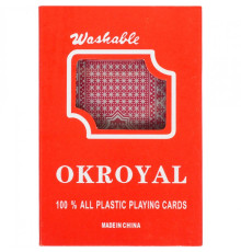 Карти гральні пластикові "OKROYAL" 95306, 54 карти Червоний