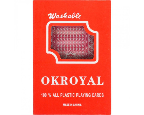 Карти гральні пластикові "OKROYAL" 95306, 54 карти Червоний