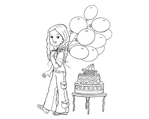 Велика книга розмальовок "Дівчатка та квіти" 1736026, 64 сторінки