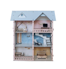 Дитячий дерев'яний будиночок для ляльок Доллі Лофт TG300735729, 73х57х29 см