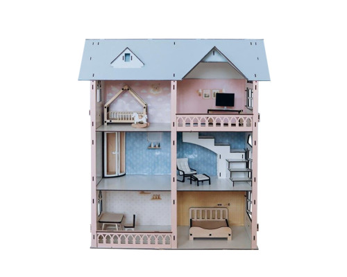 Детский деревянный домик для кукол Долли лофт TG300735729, 73х57х29 см