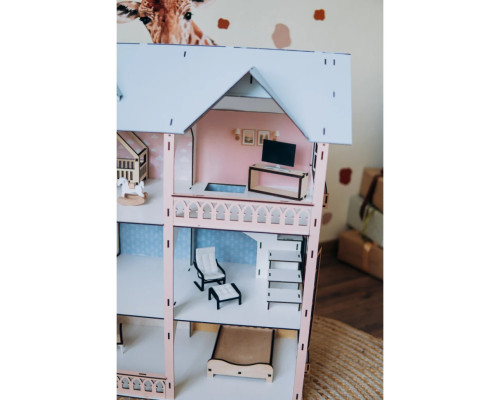 Детский деревянный домик для кукол Долли лофт TG300735729, 73х57х29 см