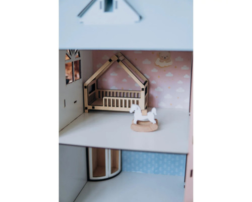 Детский деревянный домик для кукол Долли лофт TG300735729, 73х57х29 см