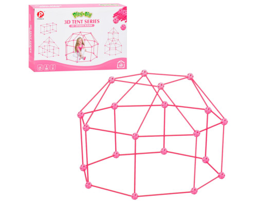 Детский конструктор-палатка 3D Tent Series 137-1(Pink) 68 деталей, каркасный