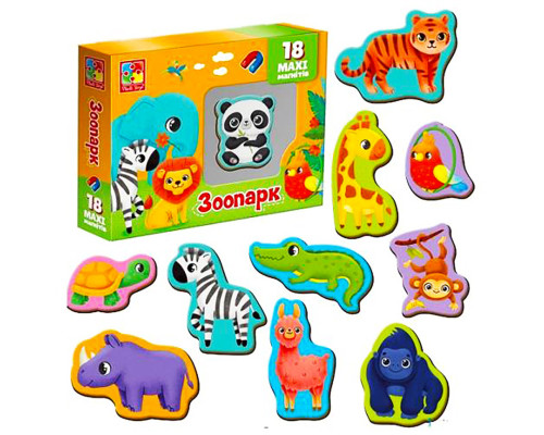 Набір магнітів MAXI "Зоо" Vladi Toys VT3106-25, 18 шт