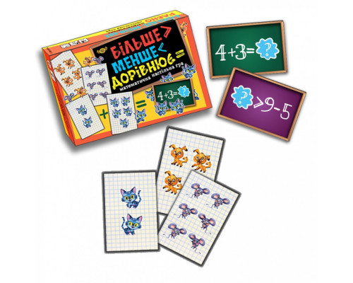 Дитяча настільна математична гра "Більше-менше-одно" MKE0513 від 3-х років