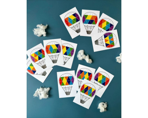 Деревянная мозаика "Слоненок на воздушном шаре" Ubumblebees (ПСД197) PSD197 треугольники