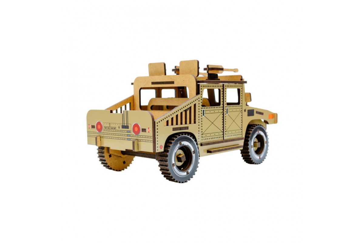 Дерев'яний 3D конструктор "Humvee" Puz-00927, 100 деталей Дерев'яний 3D конструктор "Humvee" Puz-00927, 100 деталей