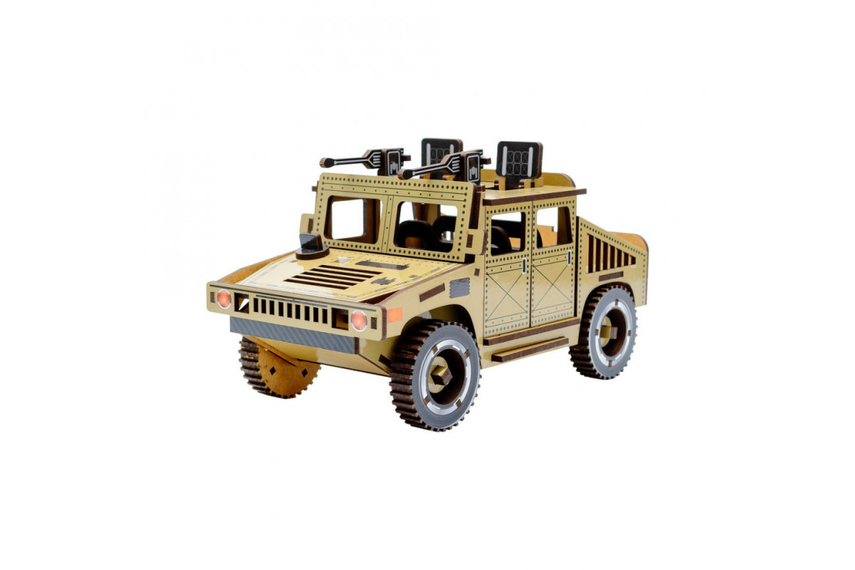 Дерев'яний 3D конструктор "Humvee" Puz-00927, 100 деталей Дерев'яний 3D конструктор "Humvee" Puz-00927, 100 деталей