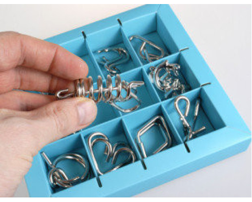 Набір головоломок 10 Metall Puzzles blue Eureka 3D Puzzle 473356, 10 головоломок