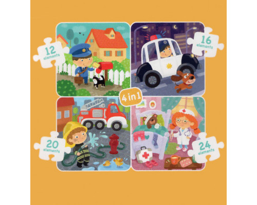 Дитячий пазл "Професії" DoDo 300131, 4в1