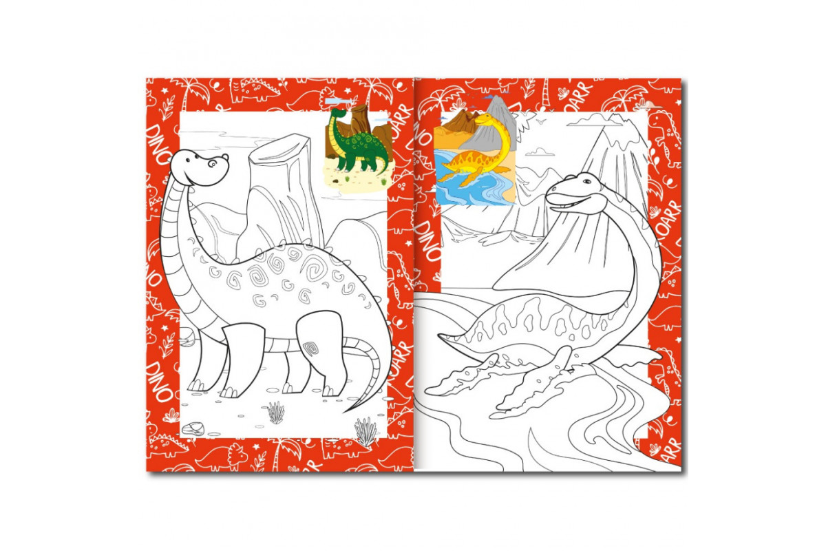 Книжка розмальовка "Динозаври" РМ-48-31 с цветными подсказками