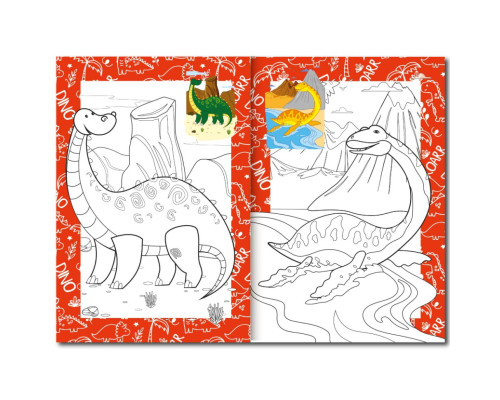 Книжка розмальовка "Динозаври" РМ-48-31 с цветными подсказками