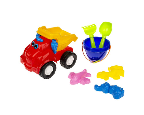 Іграшковий самоскид "Смайл" №3 0145 з набором для пісочниці Червоний