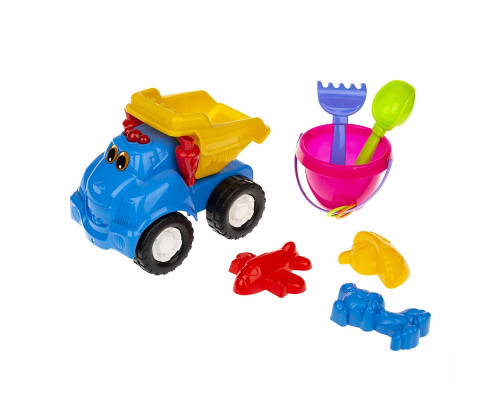 Іграшковий самоскид "Смайл" №3 0145 з набором для пісочниці Синій