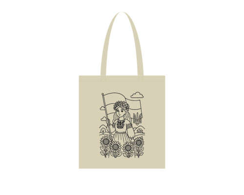 Экосумка для покупок "Свободна и независима" Сумка-шоппер 190CCT-10, 38 x 42 см (190г/м2)
