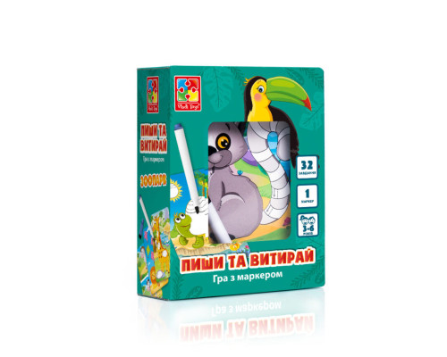 Настільна гра Пиши та витирай "Зоопарк" Vladi Toys VT5010-20 укр